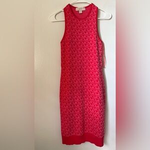 Michael Kors Red Patterned Mini Dress